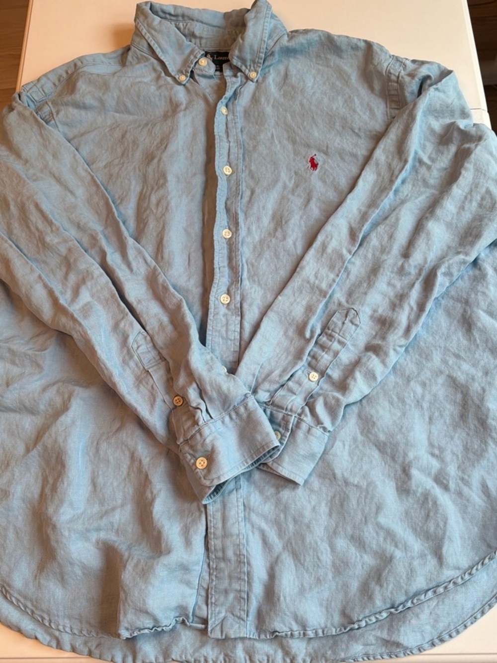 Polo by Ralph Lauren Pale Blue Button-Down Oxford Shirt with Red Pony